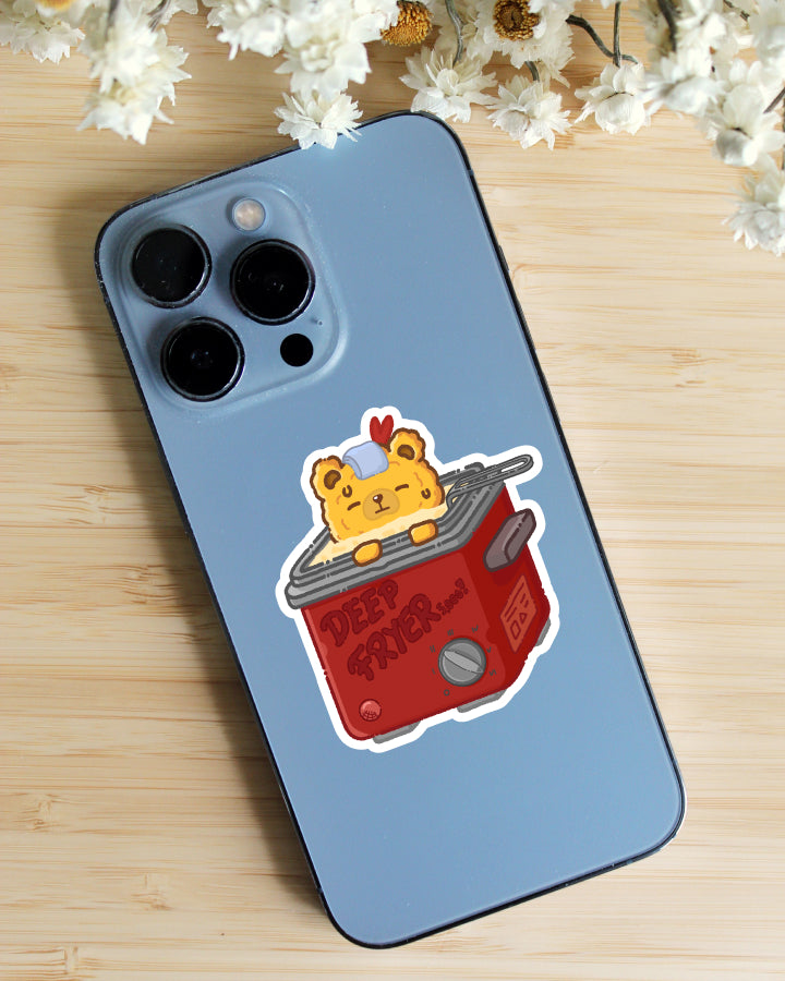 Sticker — Fried Bear — In the Fryer
