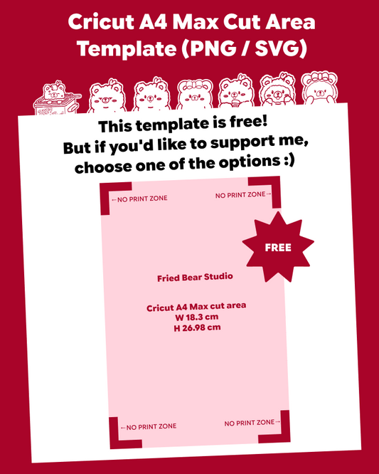 Cricut A4 Max Cut Area Template (PNG/SVG) preview, free download option