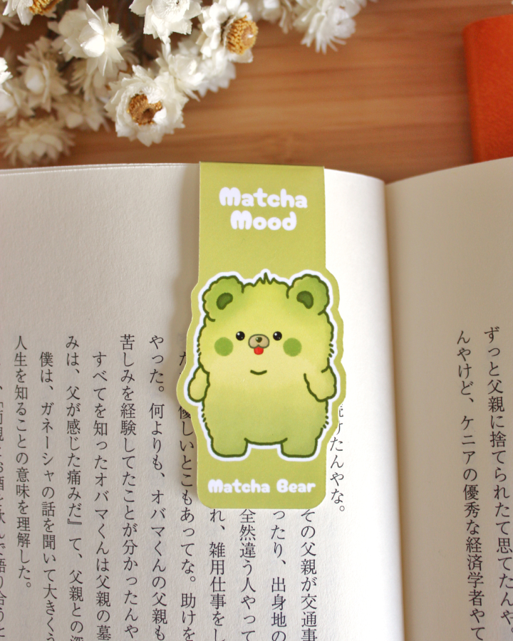 Magnetic Bookmark — Matcha Bear