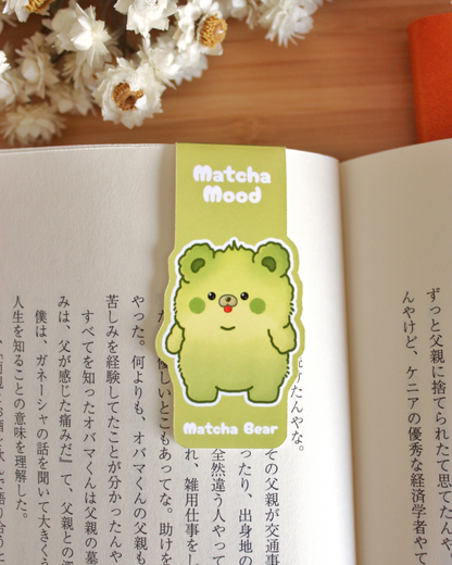 Magnetic Bookmark — Matcha Bear