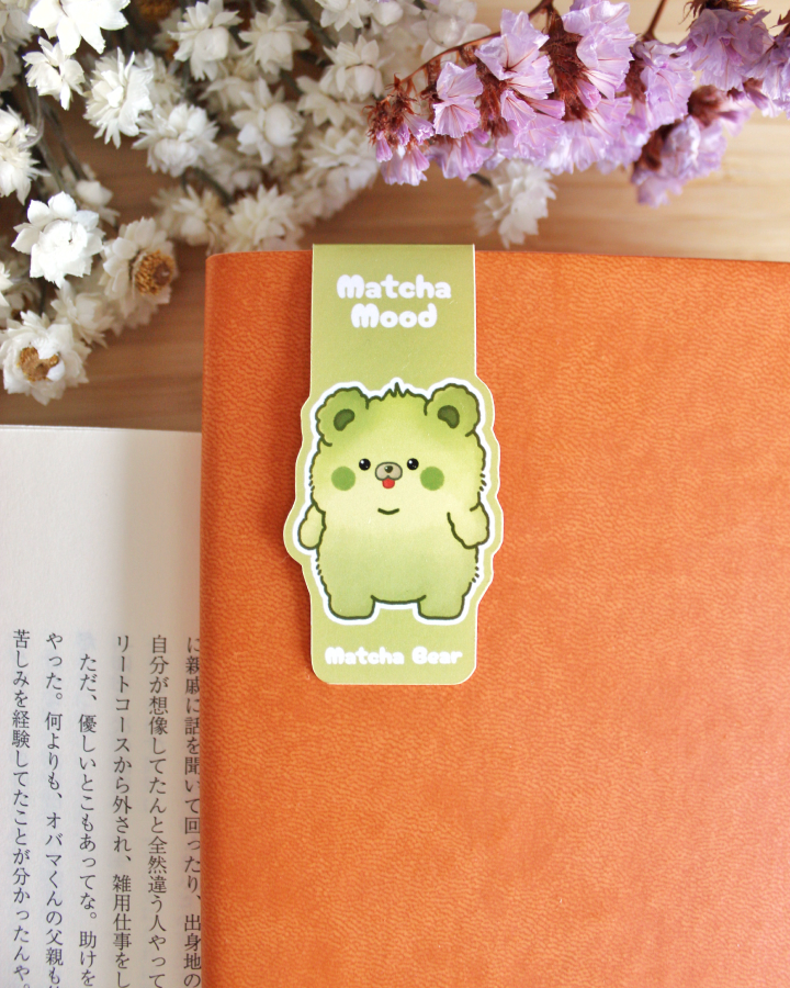 Magnetic Bookmark — Matcha Bear