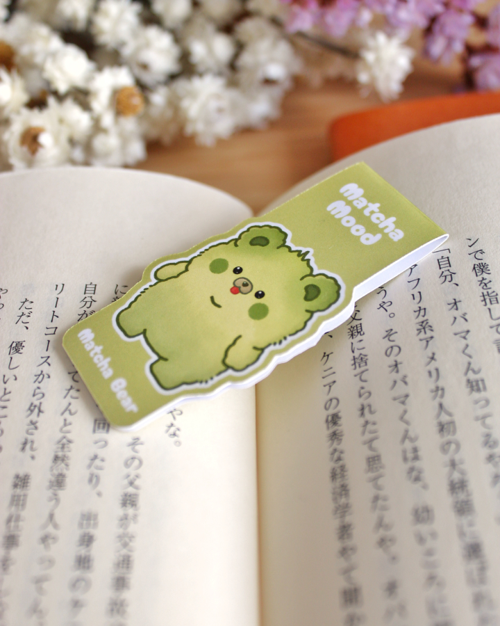 Magnetic Bookmark — Matcha Bear
