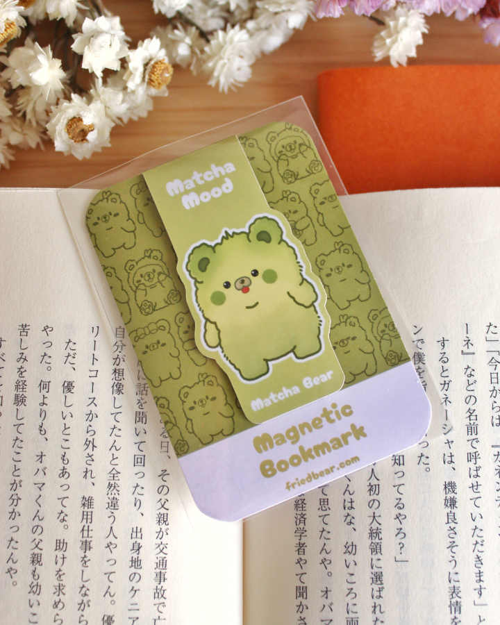Magnetic Bookmark — Matcha Bear
