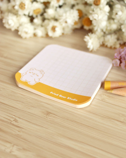 Memo Pad — Fried Bear — Outline Yellow