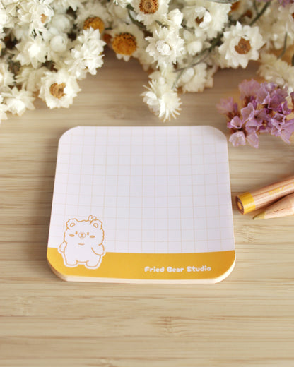 Memo Pad — Fried Bear — Outline Yellow