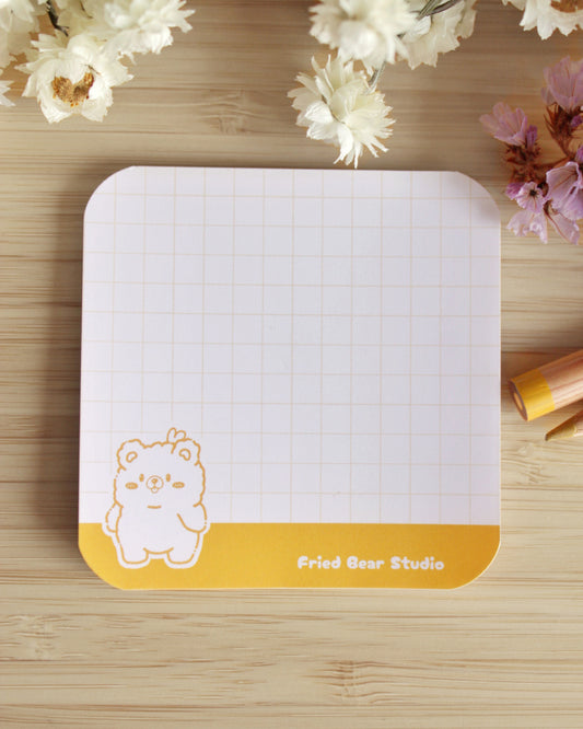 Memo Pad — Fried Bear — Outline Yellow