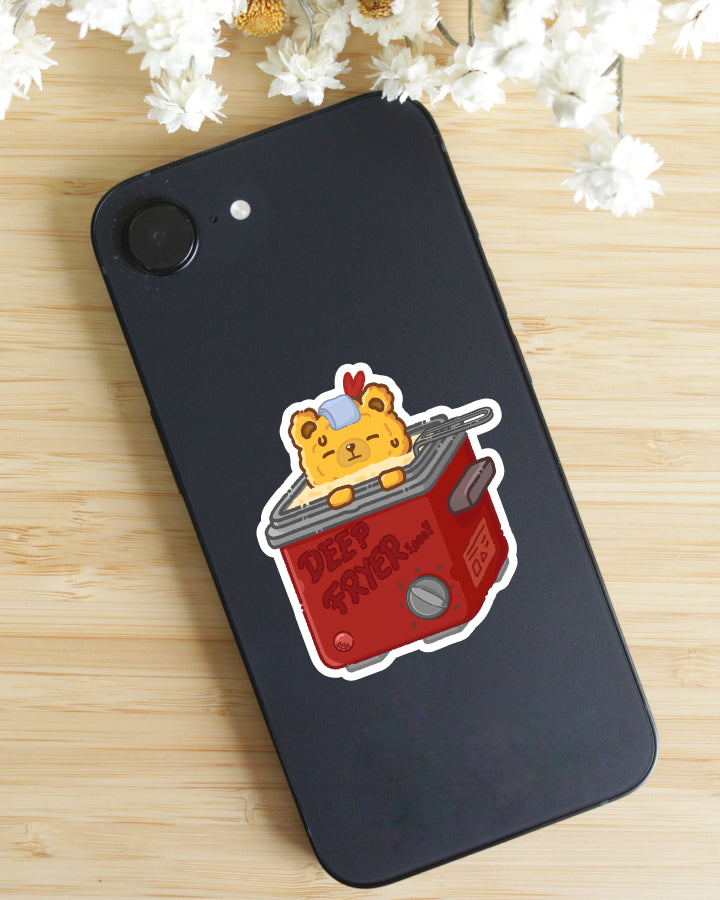 Sticker — Fried Bear — In the Fryer