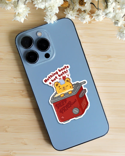 Sticker — Fried Bear — Nothing Beats a Hot Bath