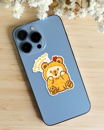 Sticker — Fried Bear — Figuring Out Skincare