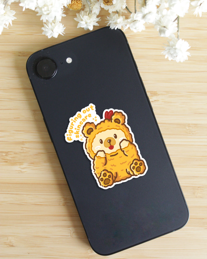 Sticker — Fried Bear — Figuring Out Skincare