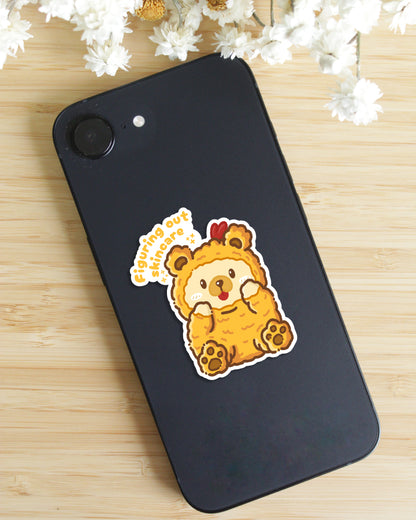 Sticker — Fried Bear — Figuring Out Skincare