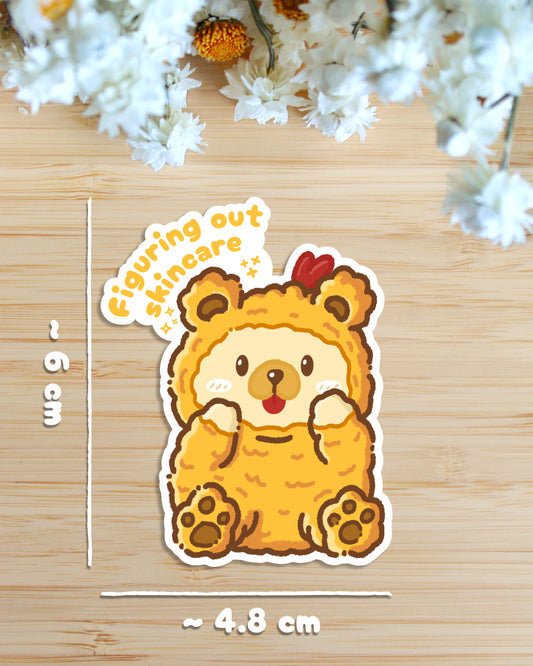 Sticker — Fried Bear — Figuring Out Skincare