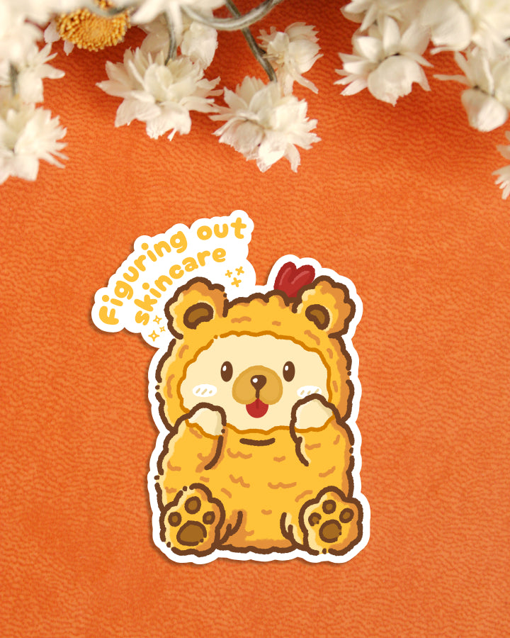 Sticker — Fried Bear — Figuring Out Skincare