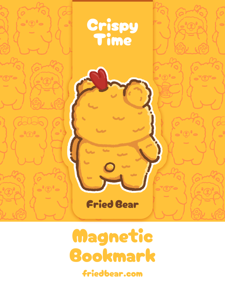 Magnetic Bookmark — Fried Bear — Crispy Time