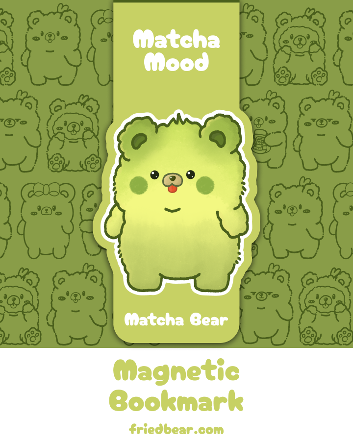 Magnetic Bookmark — Matcha Bear