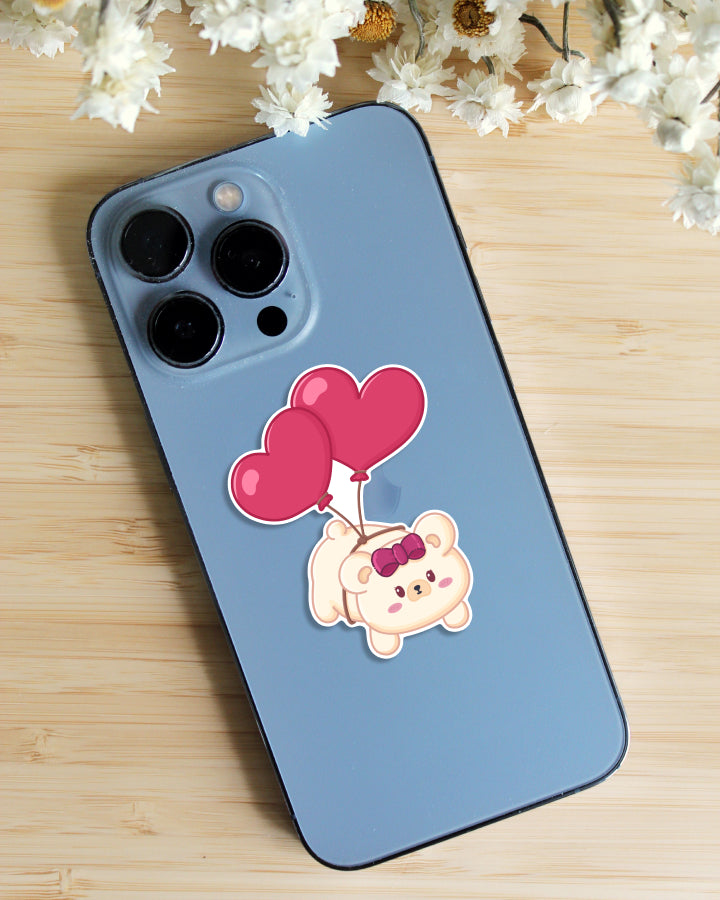 Sticker — Tofu Bear — Heart Balloon
