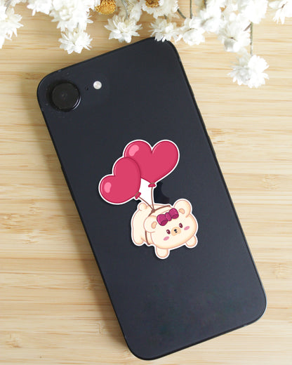 Sticker — Tofu Bear — Heart Balloon