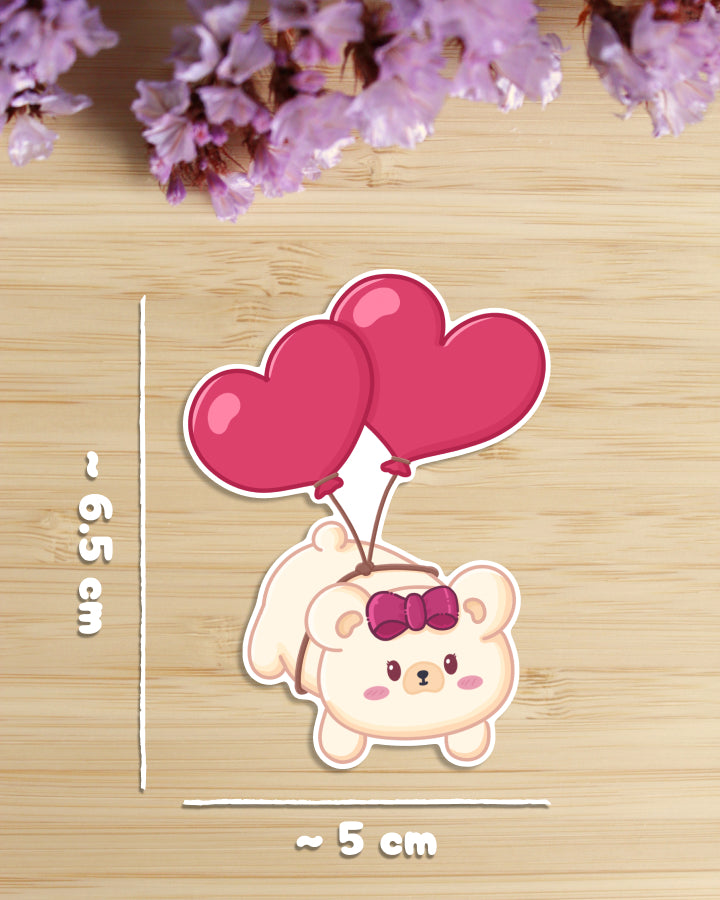 Sticker — Tofu Bear — Heart Balloon