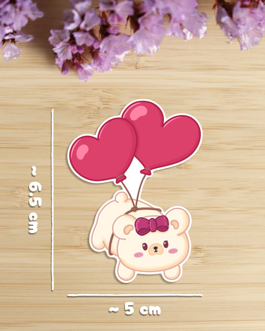 Sticker — Tofu Bear — Heart Balloon