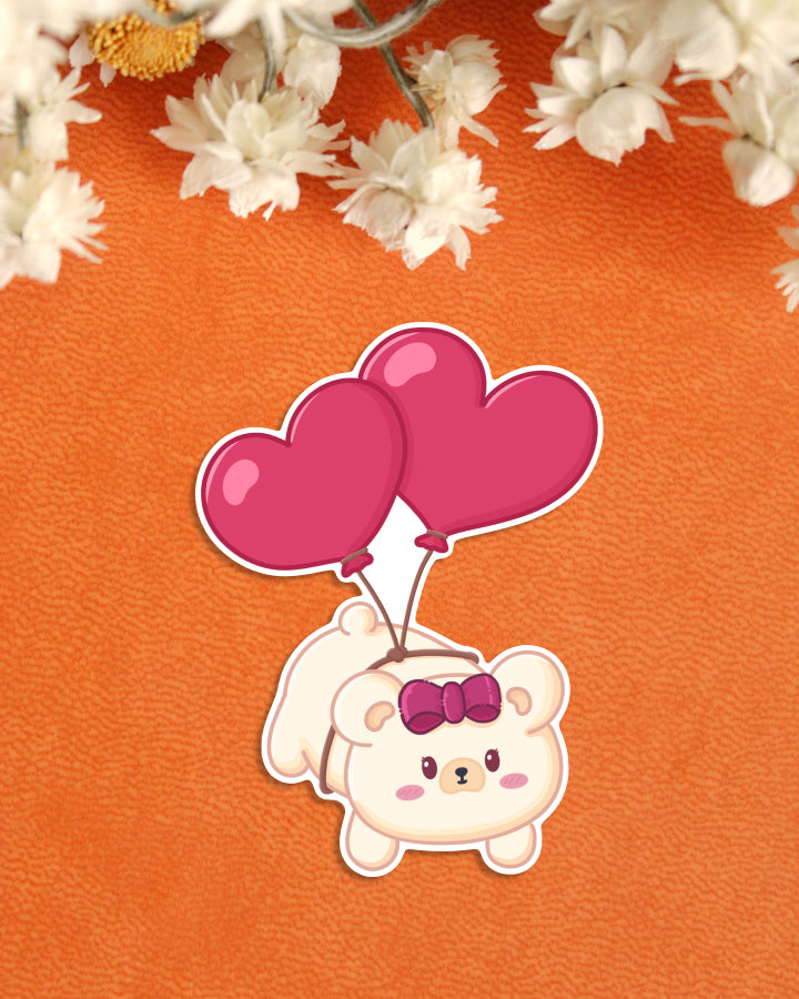 Sticker — Tofu Bear — Heart Balloon