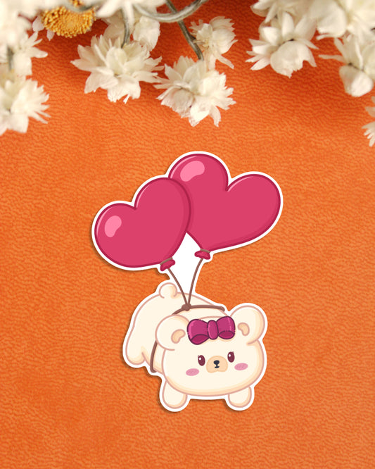 Sticker — Tofu Bear — Heart Balloon